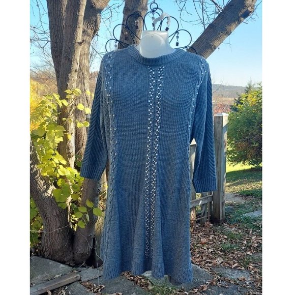 Roaman's Dresses & Skirts - Roaman's Long Knit Midi Sweater Dress - Plus Size 2X (26/28) - Embellished